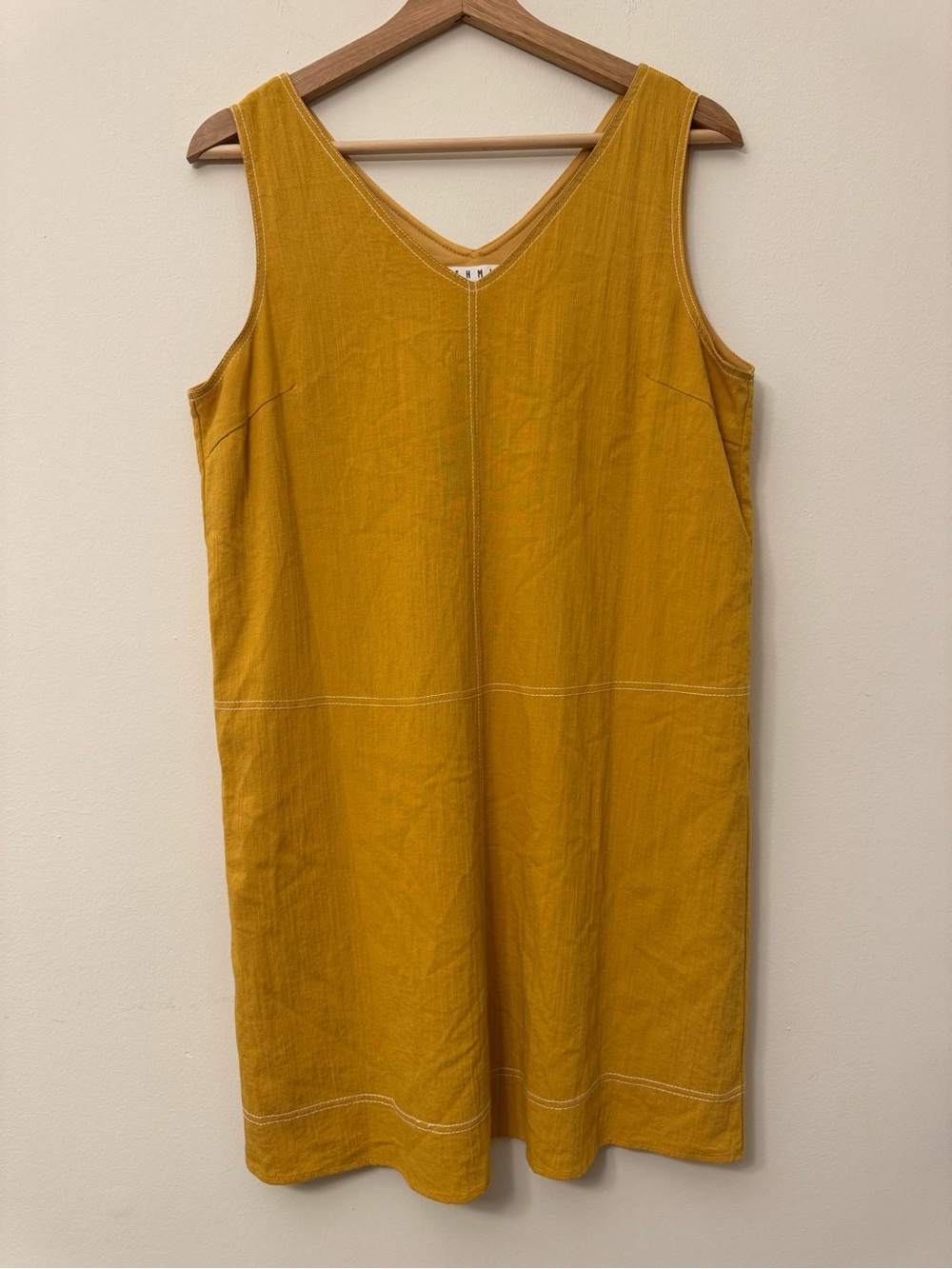 THML Mustard Midi Dress Size M Sleeveless Shift Dress Summer Casual Chic Dress